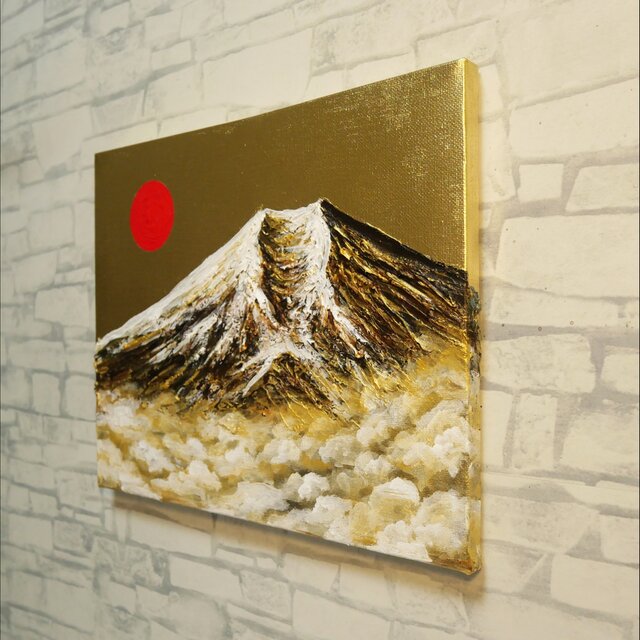 黄金富士】金運・運気上昇を願う 贅沢な純金色彩の油彩画｜開運 富士山