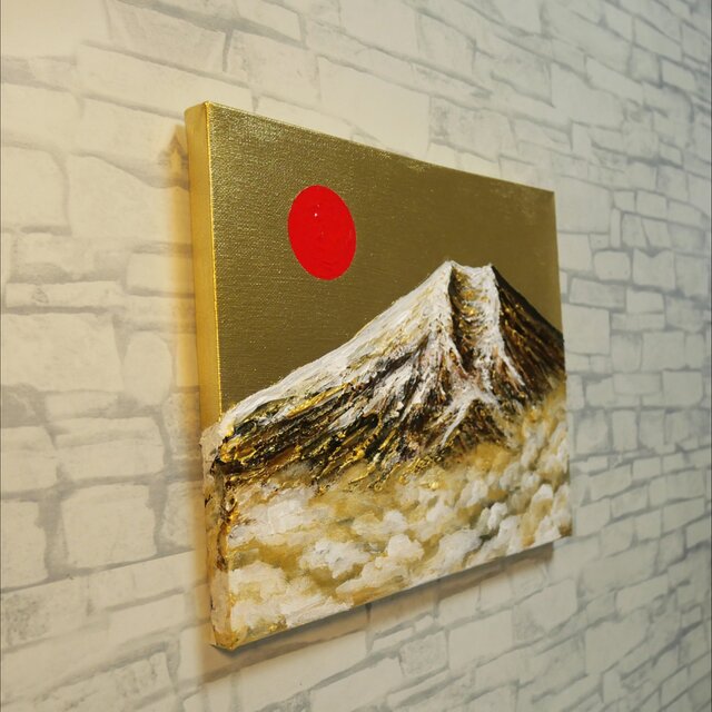 黄金富士】金運・運気上昇を願う 贅沢な純金色彩の油彩画｜開運 富士山