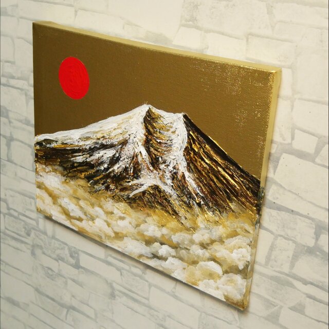 黄金富士】金運・運気上昇を願う 贅沢な純金色彩の油彩画｜開運 富士山