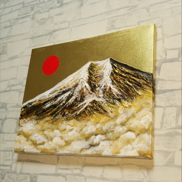 黄金富士】金運・運気上昇を願う 贅沢な純金色彩の油彩画｜開運 富士山