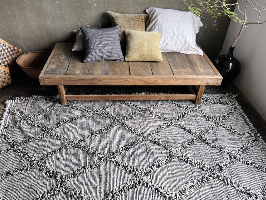 モロッコ ウール キリム ラグ 約54〜57×95cm モロッコラグ 230cm × 143cm | iichi 日々の暮らしを心地よくする