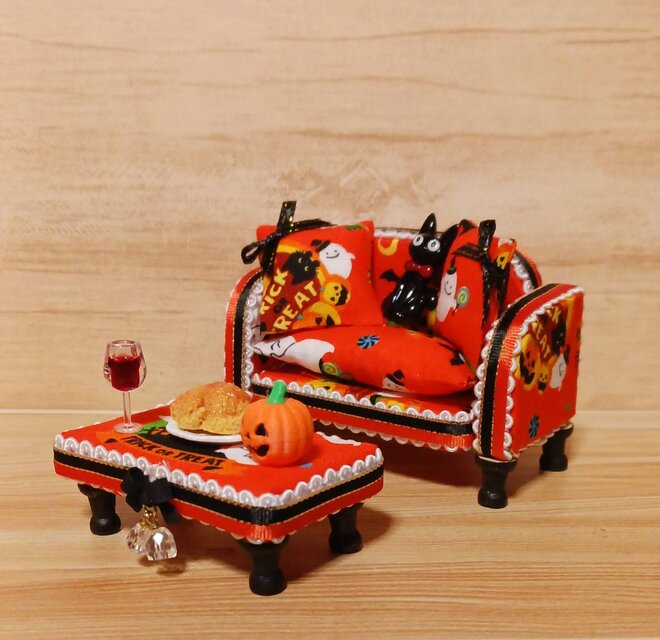 ハンドメイド ミニチュア ハロウィン ソファセット | iichi 日々の
