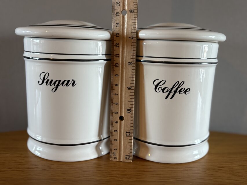 英国の古い気品を纏う陶器キャニスター【Coffee & Sugar 2個セット