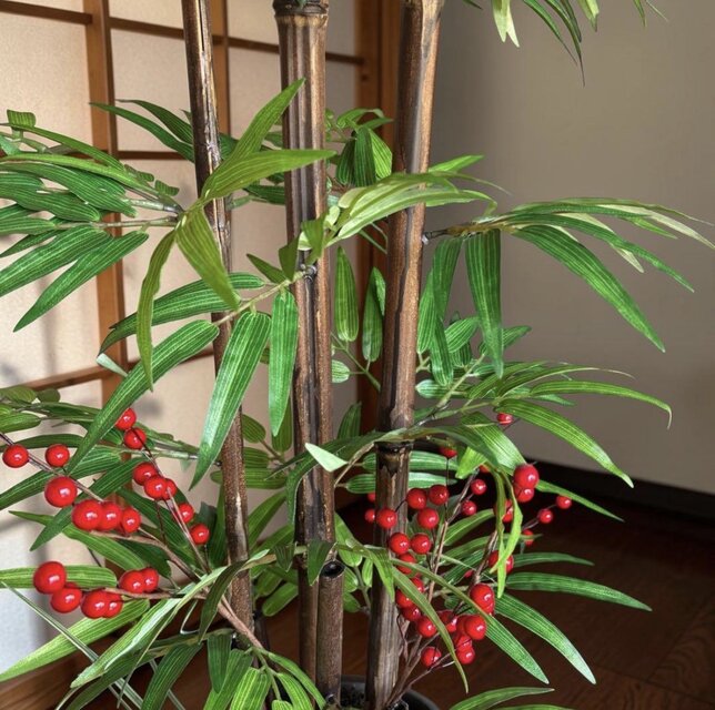 光触媒 人工観葉植物 ウォールグリーン フェイクグリーン 黒竹南天