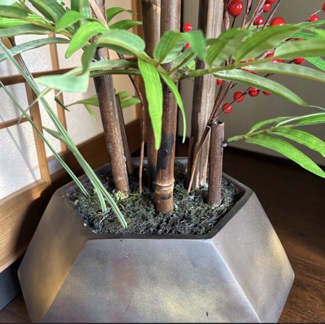 光触媒 人工観葉植物 ウォールグリーン フェイクグリーン 黒竹南天