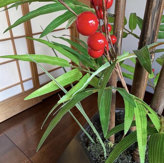 光触媒 人工観葉植物 ウォールグリーン フェイクグリーン 黒竹南天