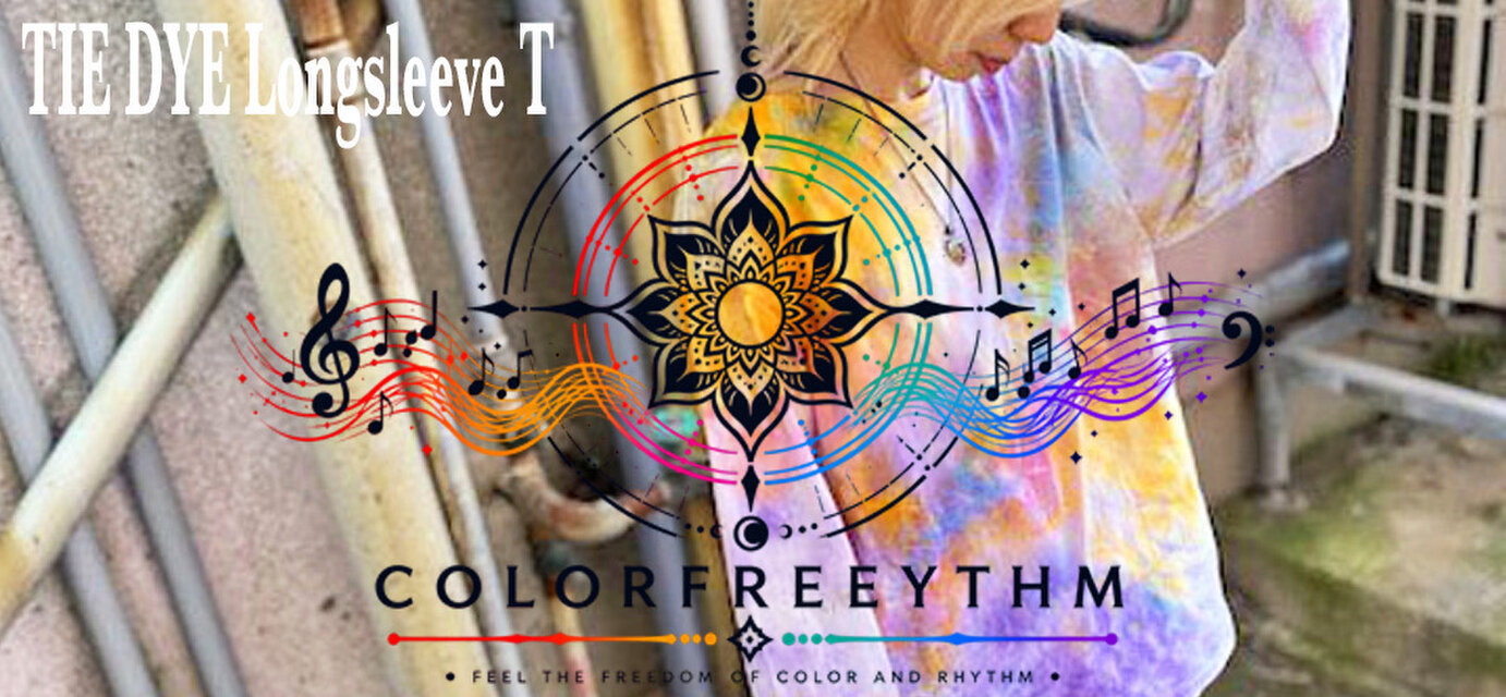タイダイ 長袖Tシャツ Lサイズ カラフル ムラ染め COLORFREEYTHM by