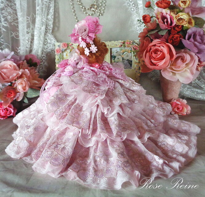 ★サマーセール★ベルサイユの薔薇エアリーシャンパンゴールドのフリルドールドレス ベルサイユの薔薇 王妃が愛した甘く麗しいスウィートピンクが可憐な