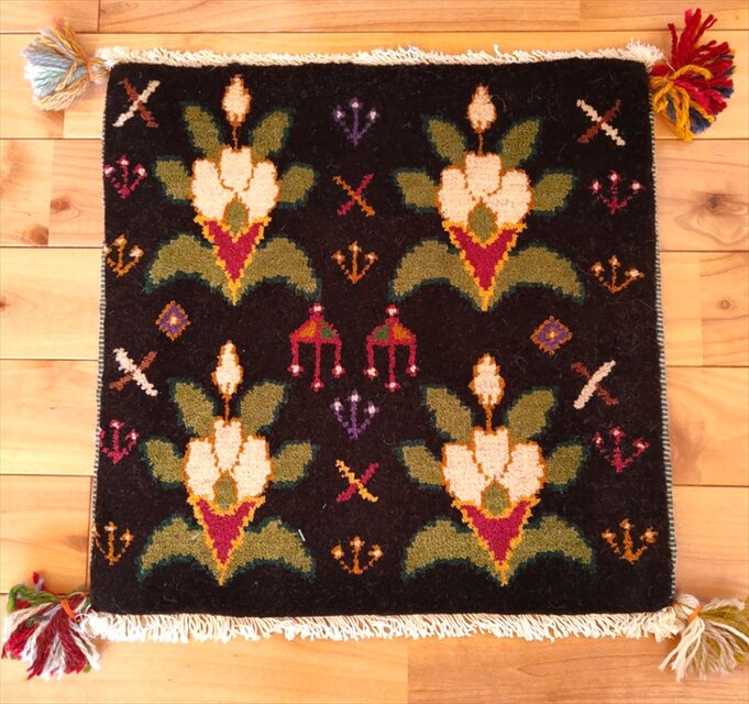 ハンドメイド 天然ウール ペルシャ ダバールギャッベ ミニマット ラグ