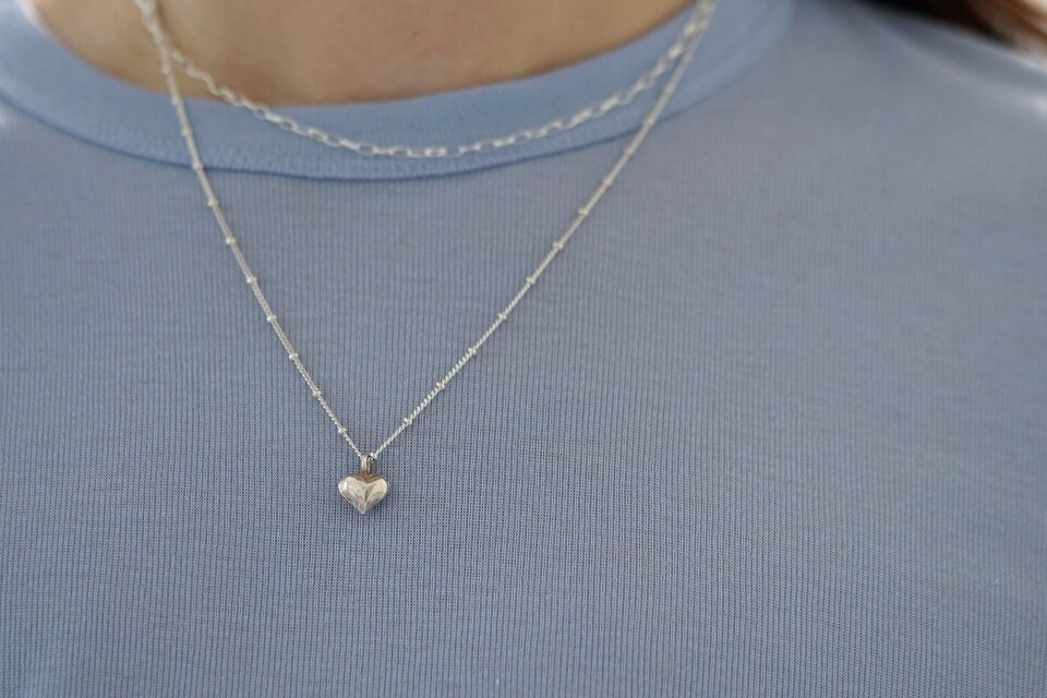 SILVER925 カレンシルバー ハートモチーフ ステーションチェーン