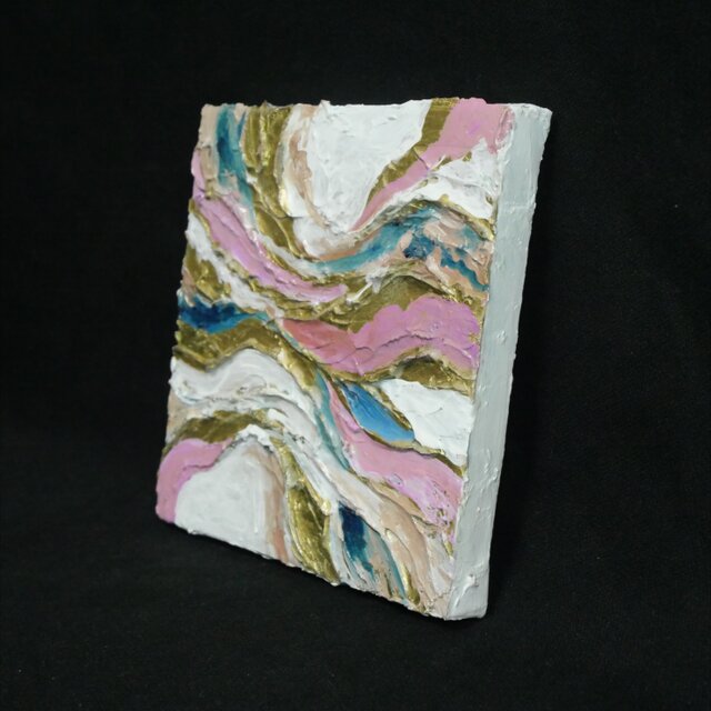 原画】Pink Marble Luxury ｜贅沢な大理石風テクスチャーアート 抽象画