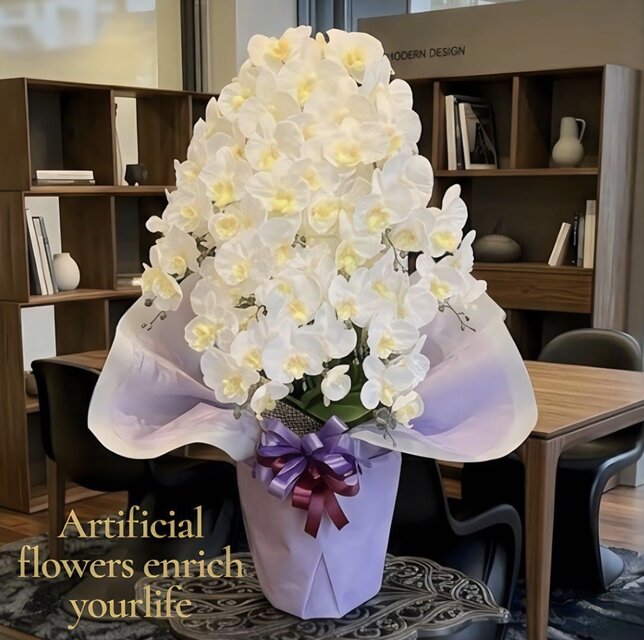 光触媒 人工観葉植物 ウォールグリーン フェイクグリーン 造花 胡蝶蘭