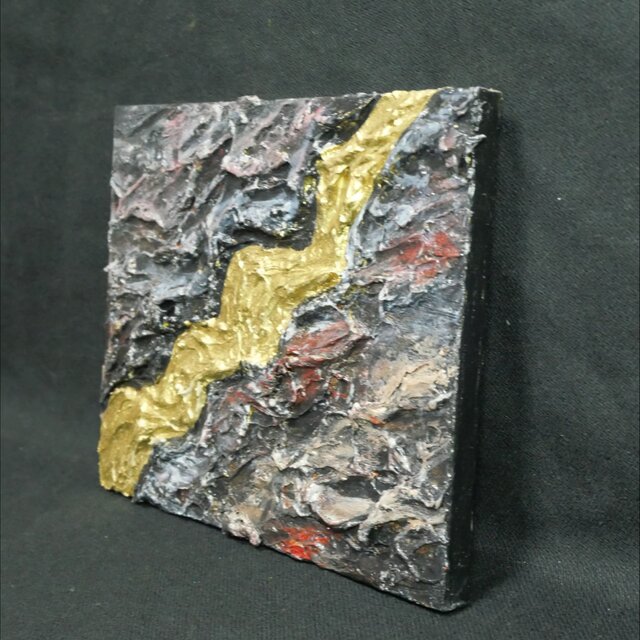 原画『Gold Vein』F0号 抽象画 テクスチャーアート 壁掛け モダン