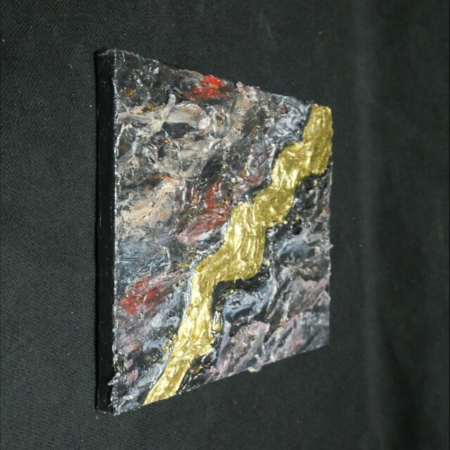 原画『Gold Vein』F0号 抽象画 テクスチャーアート 壁掛け モダン