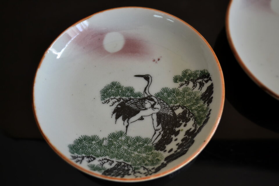 印判手 松鶴図皿 二枚組 Japan Craft 直径13cm | iichi 日々の