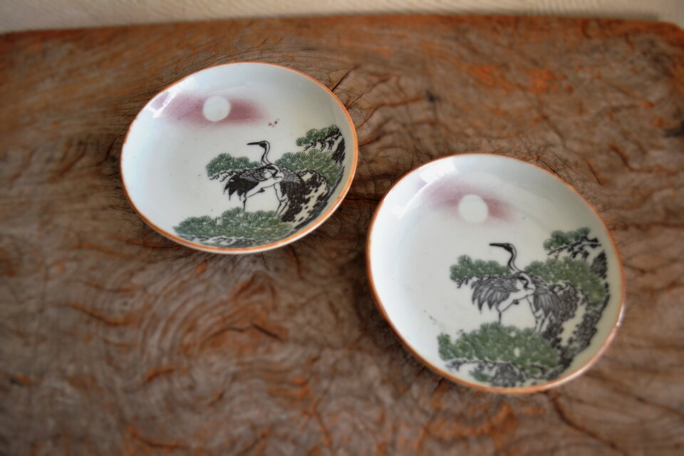 印判手 松鶴図皿 二枚組 Japan Craft 直径13cm | iichi 日々の