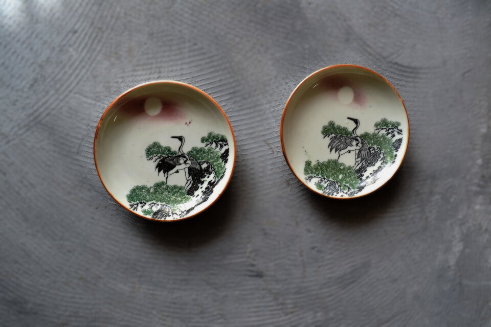 印判手 松鶴図皿 二枚組 Japan Craft 直径13cm | iichi 日々の