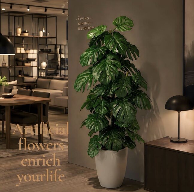 光触媒　人工観葉植物　ウォールグリーン フェイクグリーン　モンステラ130 光触媒 人工観葉植物 ウォールグリーン フェイクグリーン モンステラ