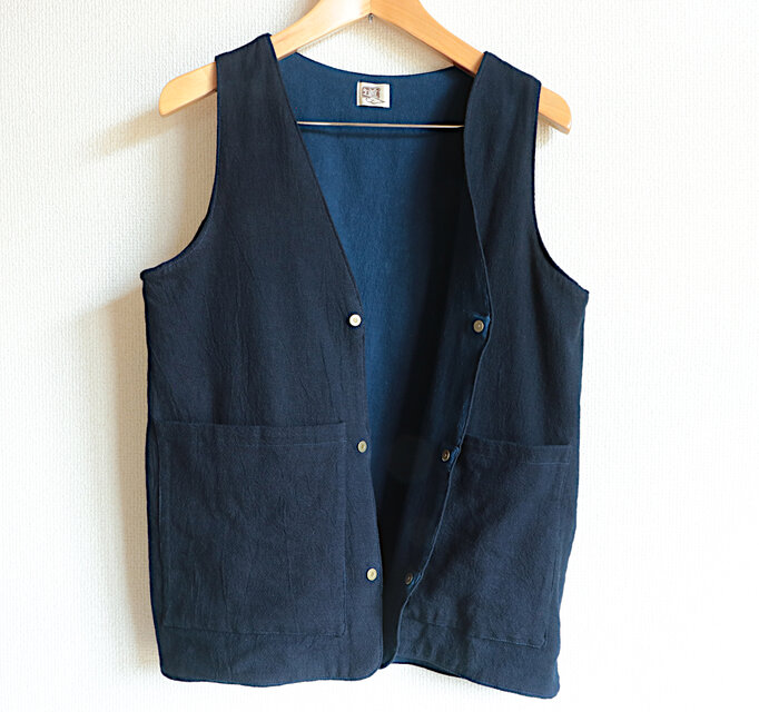 藍染綿のベストunisex S | iichi 日々の暮らしを心地よくする