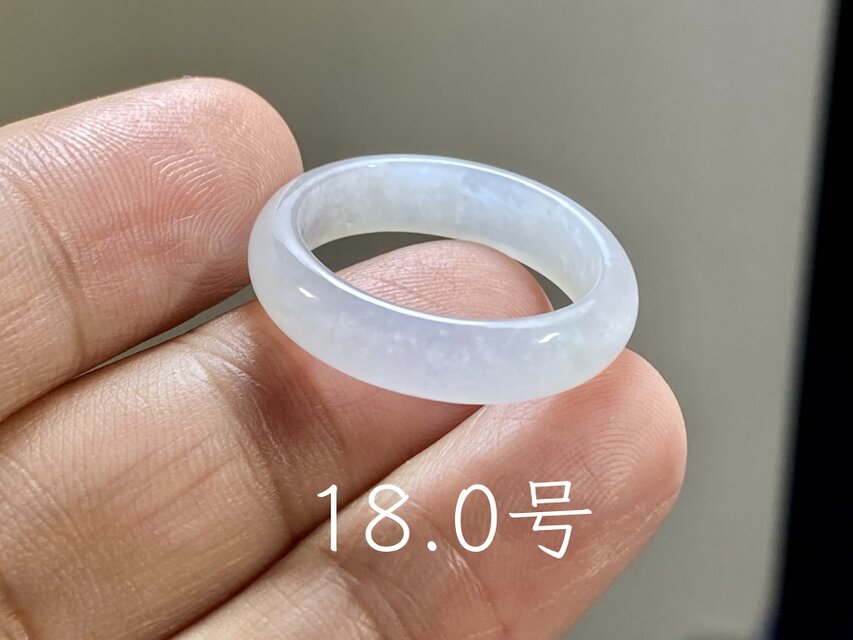 L19-78 糯氷種 白瓷 10.5号 ミャンマー産 A貨 本翡翠 くりぬき リング