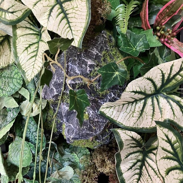 光触媒 人工観葉植物 ウォールグリーン フェイクグリーン 黒フレーム