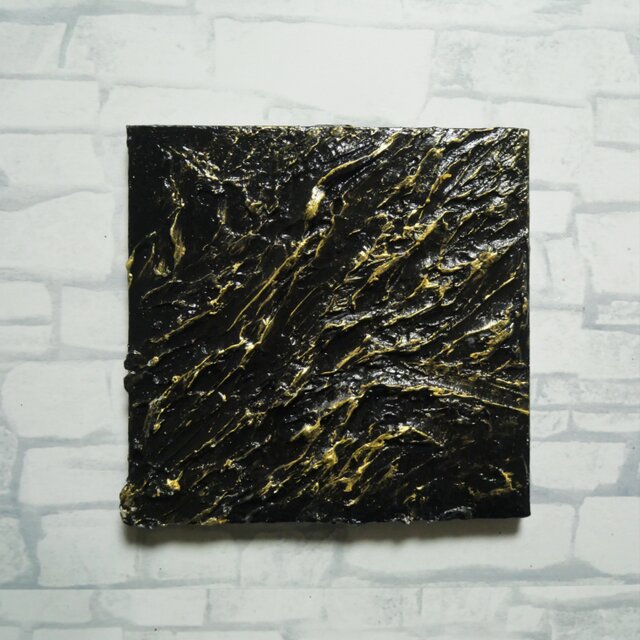 黒金 -漆黒の夜明け-】モダンテクスチャーアート / 現代アート 高級感