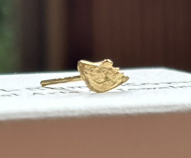 K22+K24純金ポスト◇黄金の羽根スタッドピアス◇ K22+K24Pure Gold