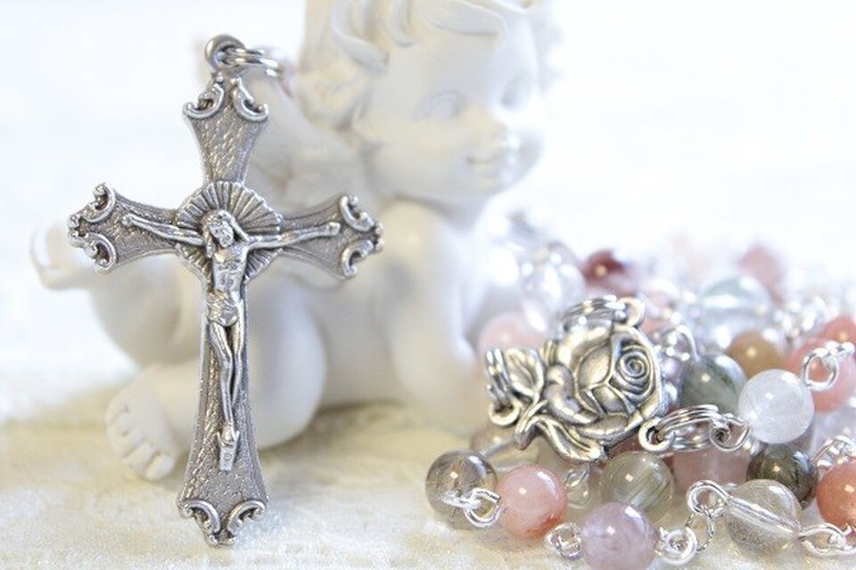 ミックスルチルクォーツのロザリオ