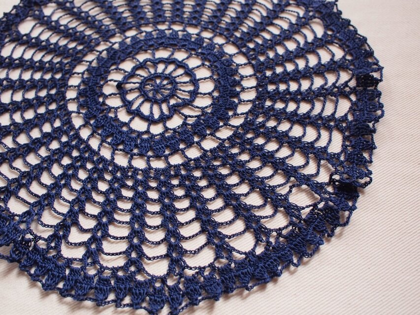 guruguru ドイリー 紺【25.0cm】