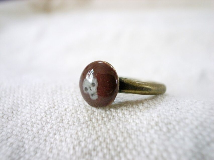 ガイコツリング茶