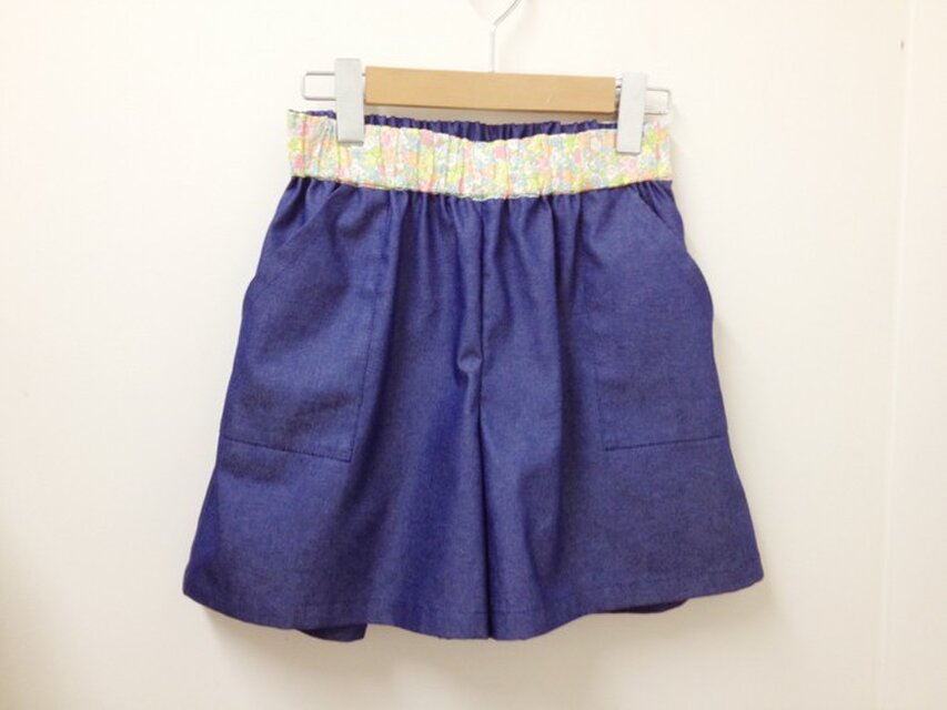 リバティ×デニムショートパンツ