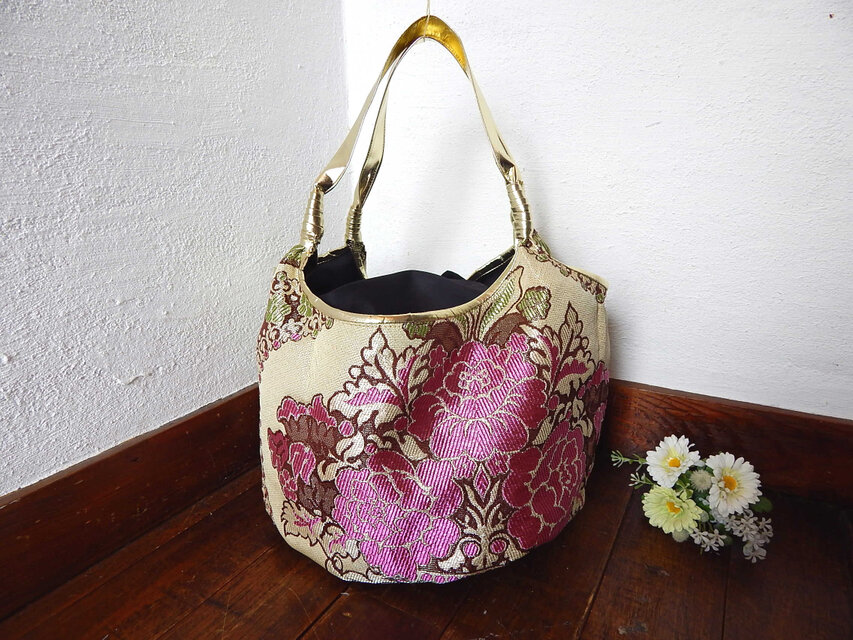 モロカンバルーンバッグ ピンクｘグリーン