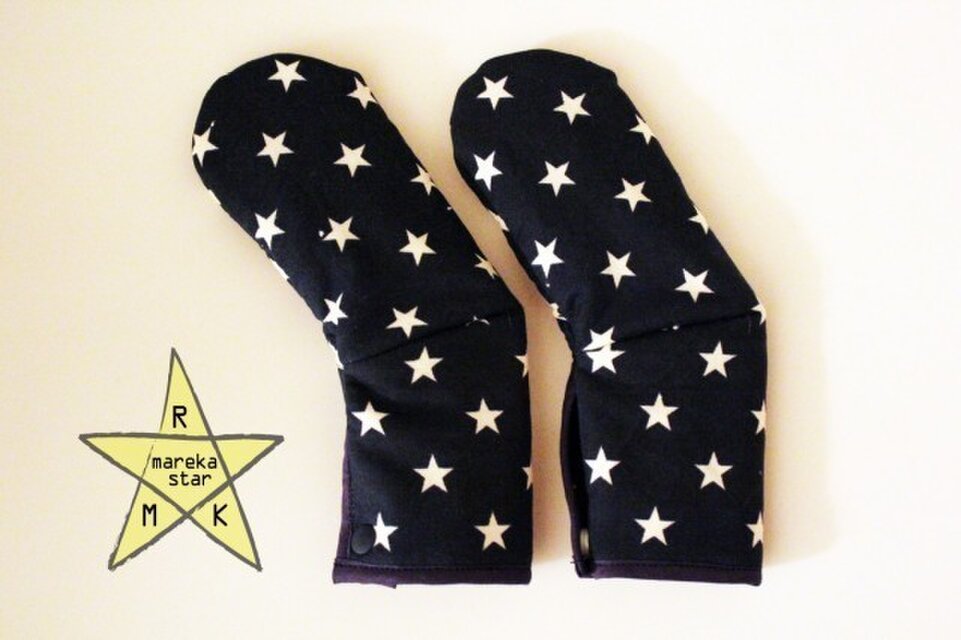 【売約済M様】№291ハンドルカバー(カーブ)ネイビー☆柄