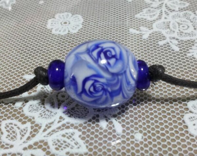 青い薔薇1(ネックレスお仕立て済み)