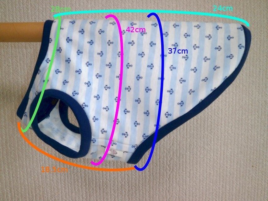 犬服 小型犬用タンクトップ 3号（水色＆白） | iichi 日々の暮らしを