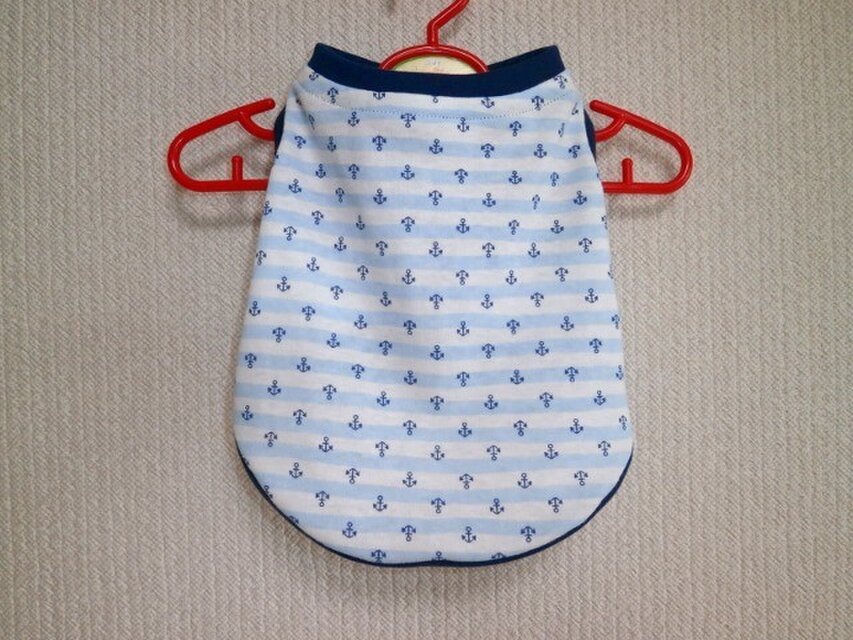 犬服 小型犬用タンクトップ 3号（水色＆白） | iichi 日々の暮らしを