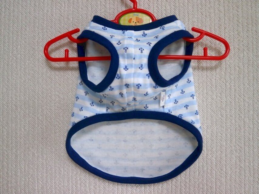 犬服 小型犬用タンクトップ 3号（水色＆白） | iichi 日々の暮らしを