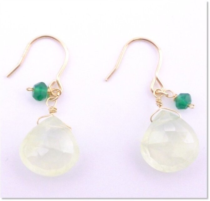 k14gf プレナイト＆グリーンオニキス*ピアス