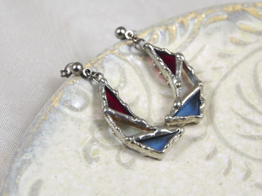 細密ステンドグラスのピアス