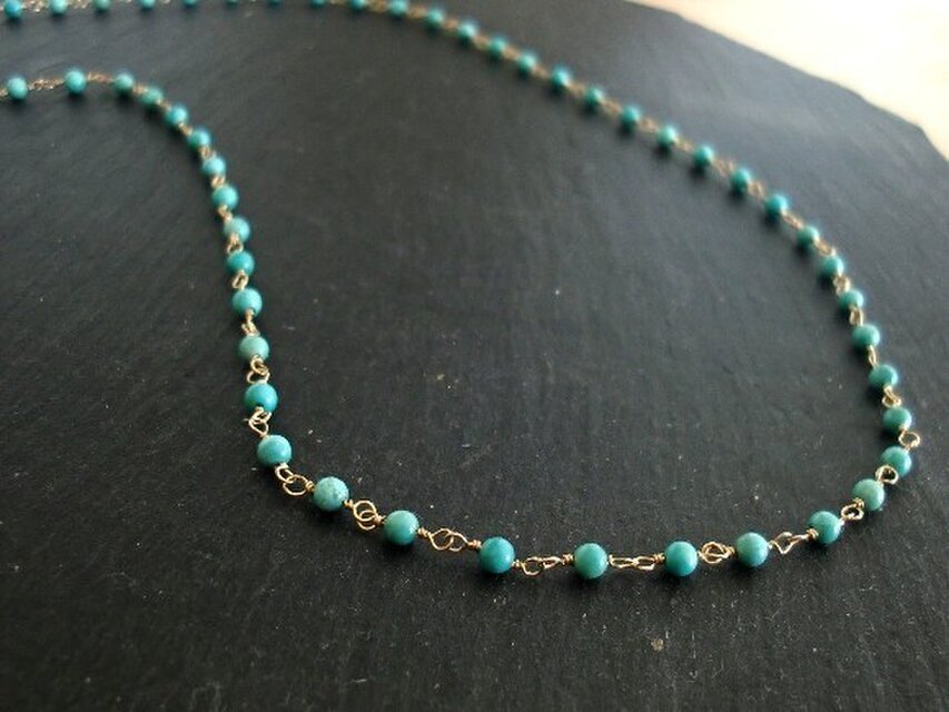ターコイズのラウンドネックレス