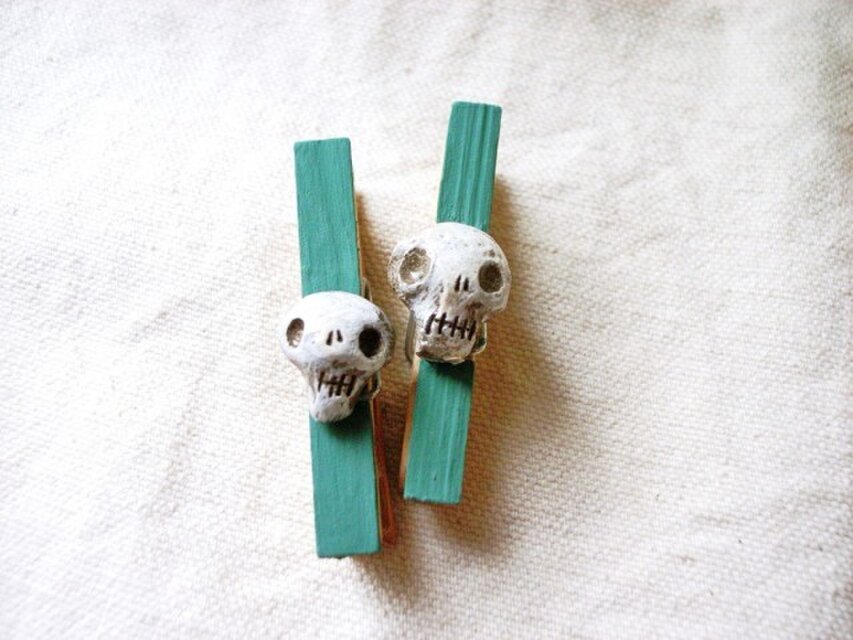 グリーンのウッドピンチ（2個セット）