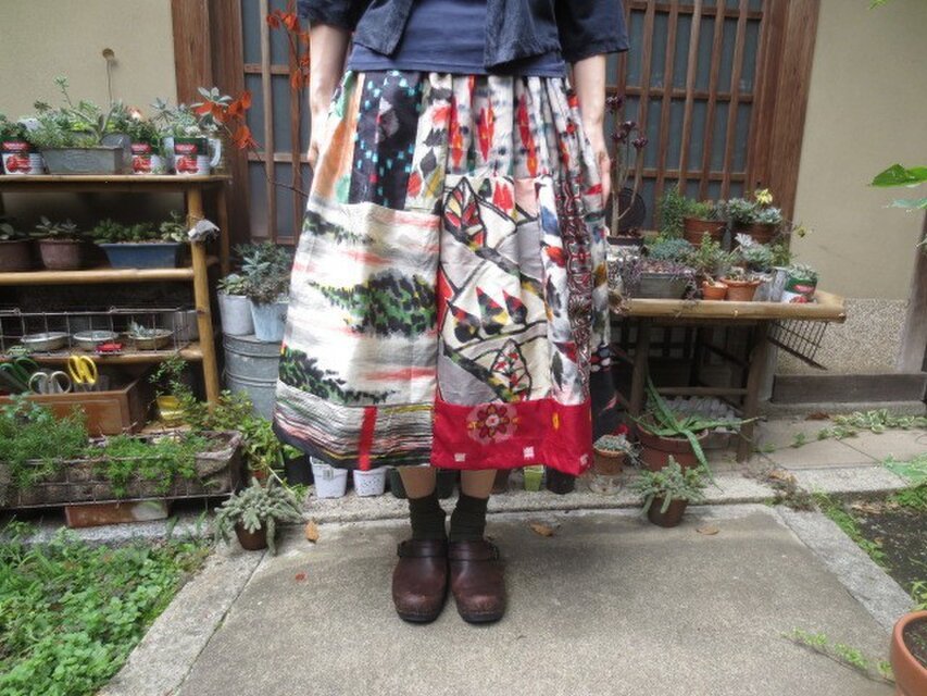 銘仙リメイク☆カラフルポップに…楽しさいっぱいの76㎝丈