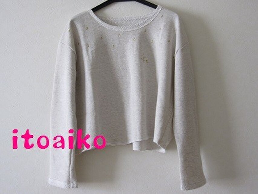 三日月いっぱい☆キラキラトップス♪（オートミール）