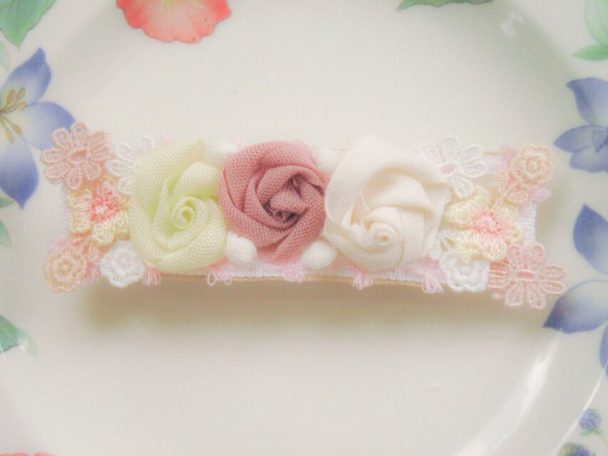 New ☆スイーツカラー　レース　バレッタ