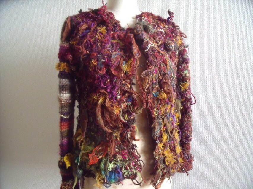 毛糸のカーディガンジャケット