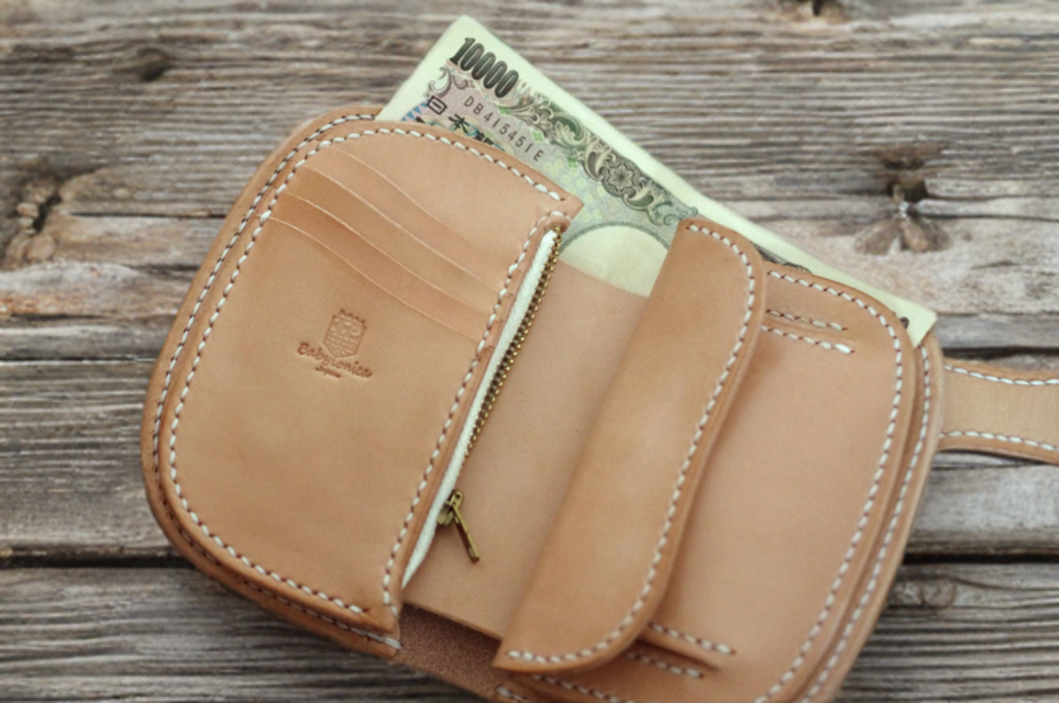 定価36,000円　ハンドメイド革財布　サドルレザー 本革 長財布 レザーウォレット サドルレザー ダブルベルト