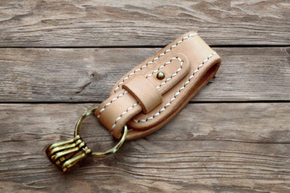 本革サドルレザーのキーホルダー【受注制作】