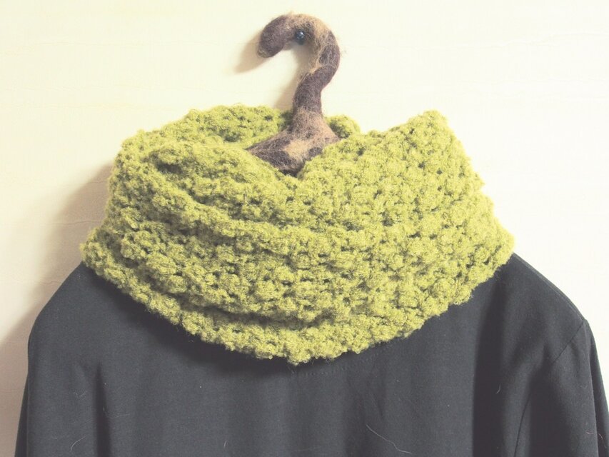 *ほわほわスヌード*　モスグリーン