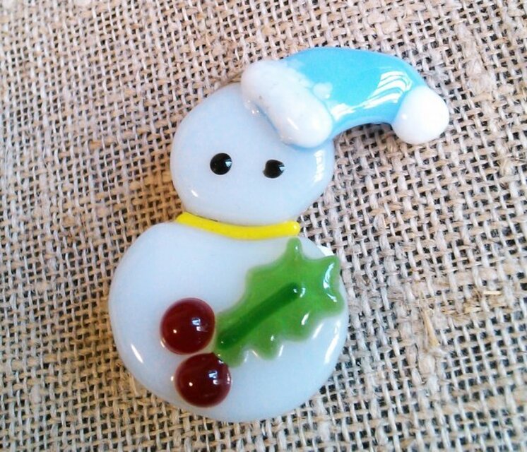 ゆきだるまのブローチ７