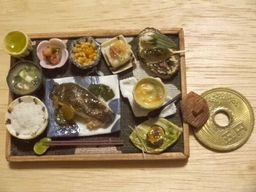 ★御膳[子持ちカレイ煮つけ]ひょうたん布(深緑)